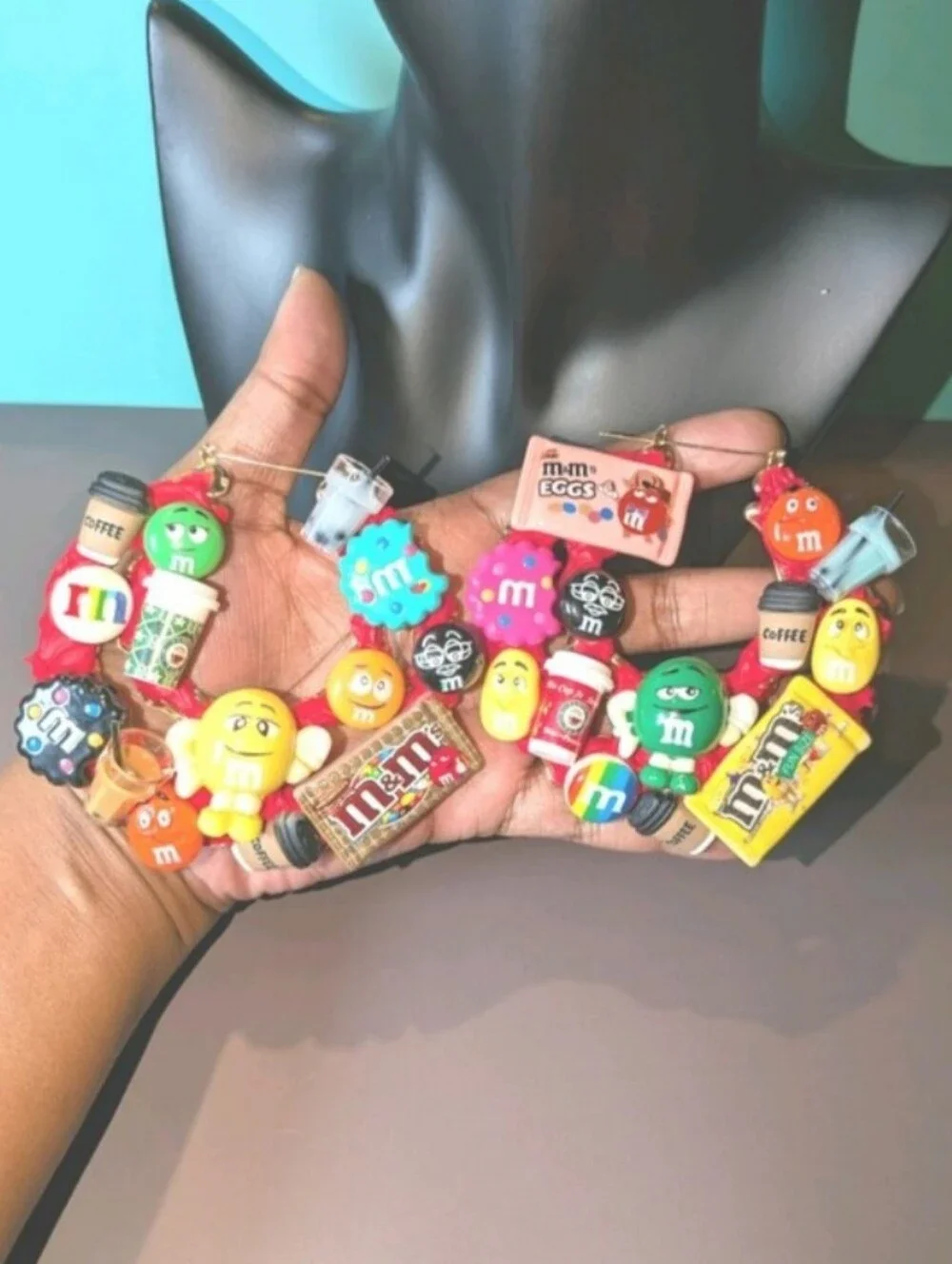 Hand Crafted Multicolor Candy Charm Statement Earrings
